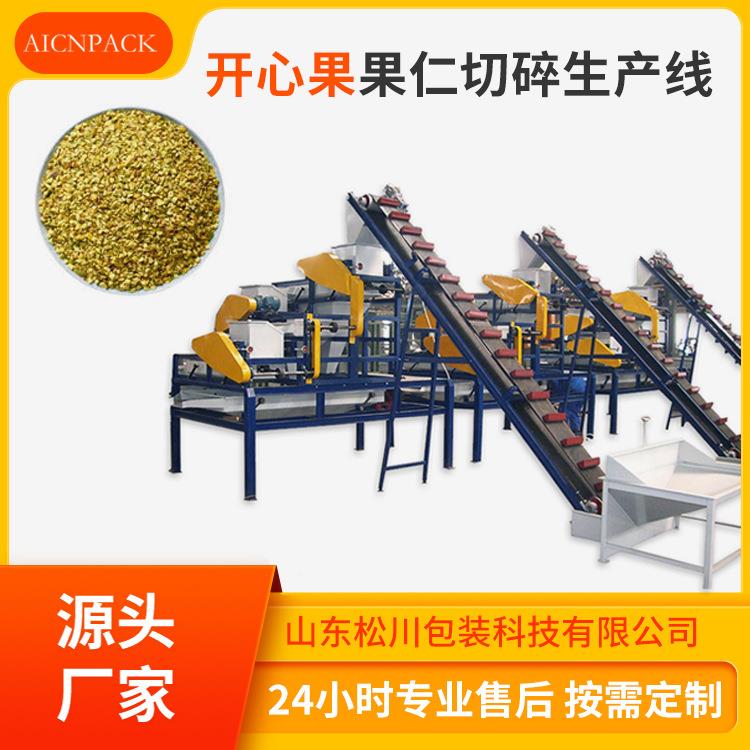 开心果果仁切碎生产线麻辣花生米加工设备隧道式花生烘烤机