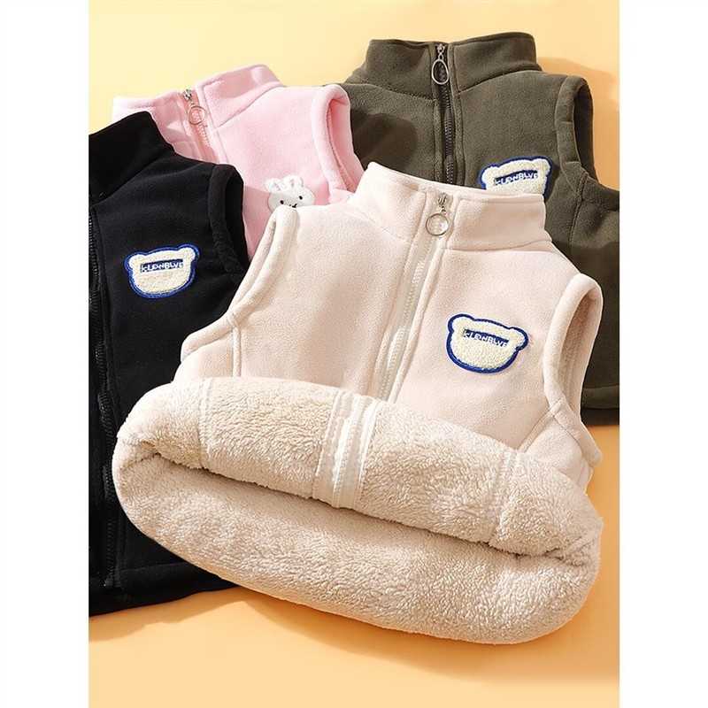 男童加绒加厚马甲女童秋冬季校服