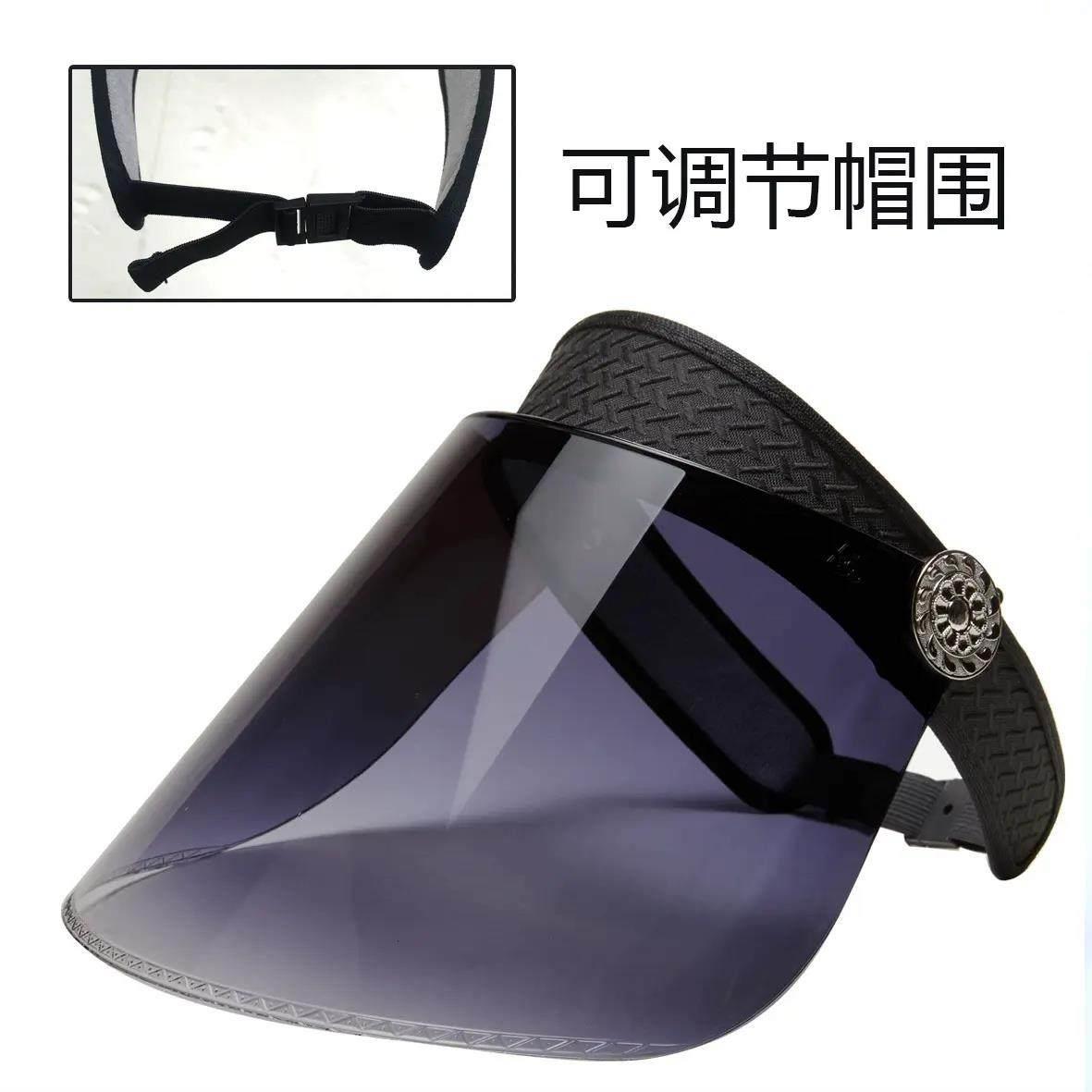 防晒帽夏季遮全脸空顶电焊双色男