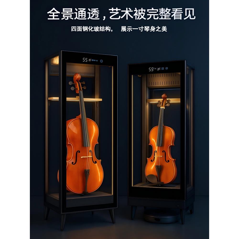 艾励特专业小提琴防潮箱中大提琴防潮柜尤克里里乐器恒湿柜木吉他