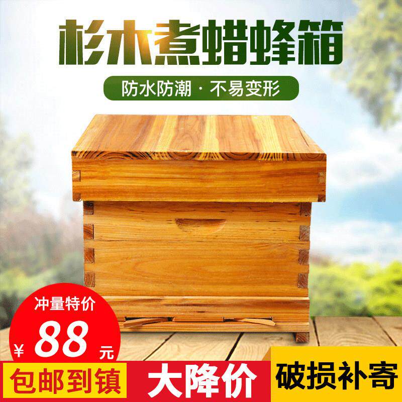 煮蜡蜜蜂中蜂蜂箱包邮全套意蜂密峰养蜂工具批专用杉木标准平箱