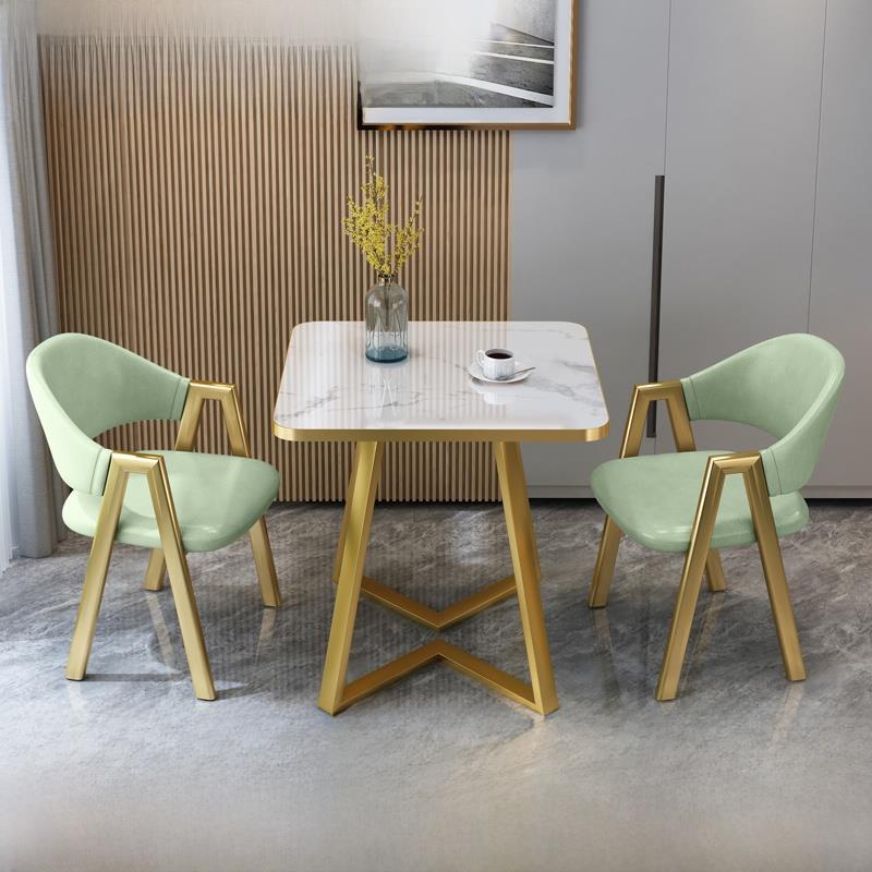 北欧轻奢洽谈桌椅组合售楼部现代简约奶茶店休息区家用小户型方桌