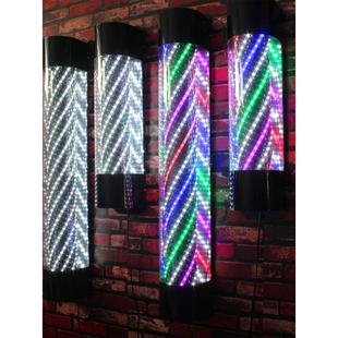 马达电机版炫彩LED加亮美容美发转灯发廊理发店灯箱户外挂墙半圆