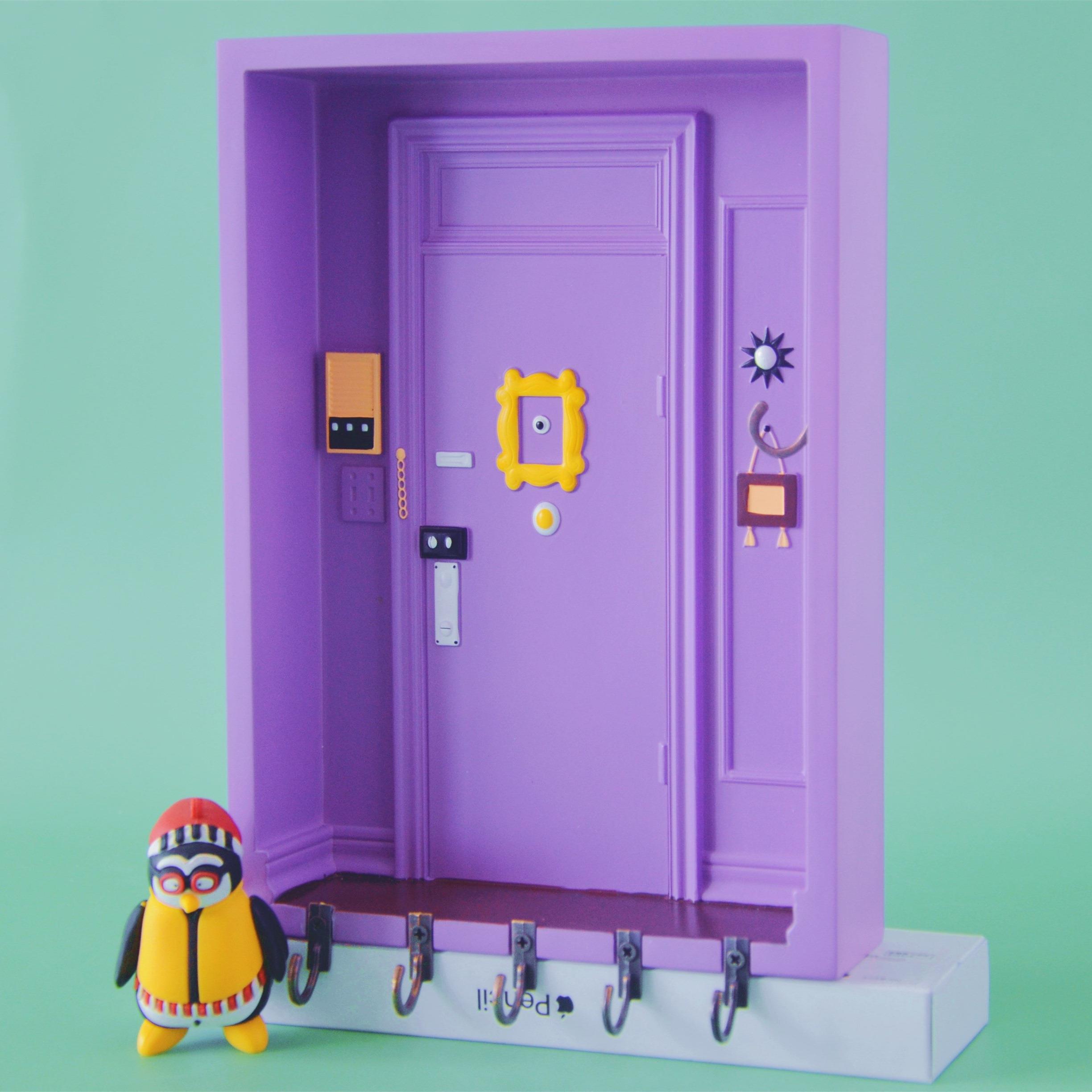 升级款原创老友记周边FRIENDS钥匙挂架玄关紫色覆古置物架