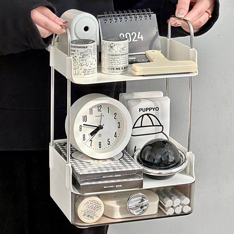 书桌收纳层架多层学生宿舍文具杂物整理置物架办公室桌面抽屉收纳