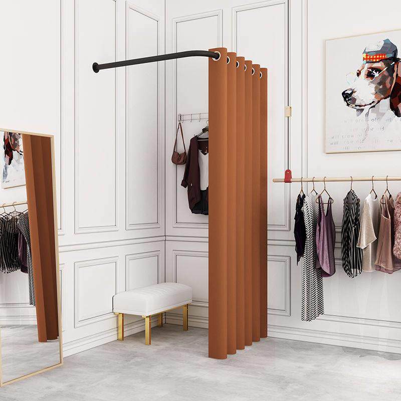 L型简易试衣间门帘 临时活动变携更衣室轨道服装店铁艺试衣杆架子,商业/办公家具,服装展示架,淘宝优惠券,粉丝福利购,淘宝优惠卷