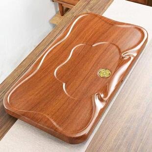 花梨木茶盘家用实木茶盘整块黑檀木高端长方形茶台茶海茶具托盘