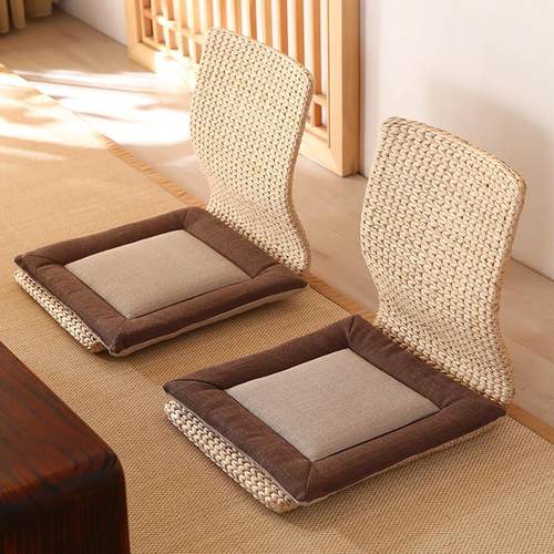 日式榻榻米椅子靠背椅家用阳台茶室飘窗卧室和室无腿休闲单人椅子