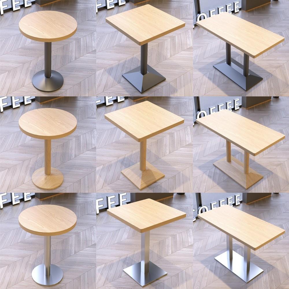 多层实木餐桌奶茶店小圆桌长方桌咖啡厅饭店小吃快餐面 面馆桌椅