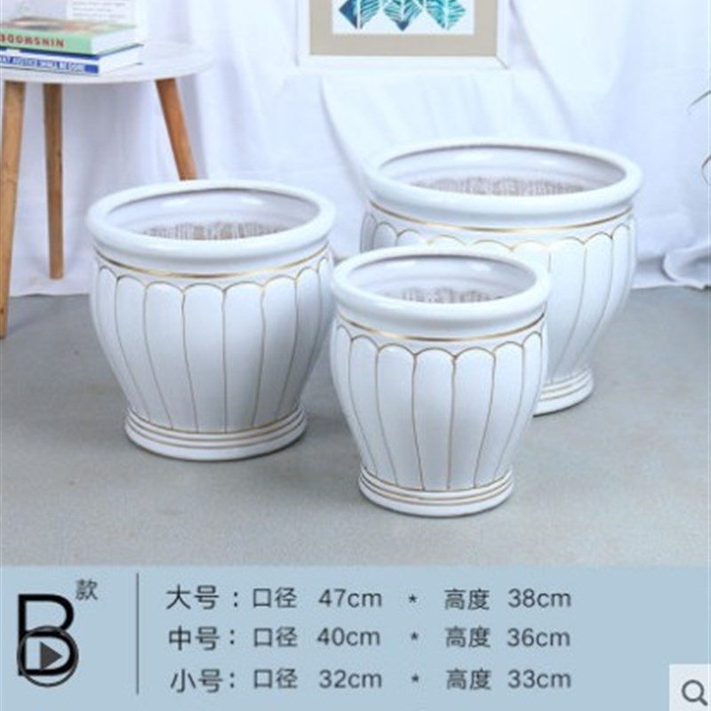 广东陶瓷发财树幸福树大型盆栽大号陶瓷盆特大号陶瓷花盆包邮