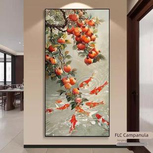 新中式钻石画多子多福石榴满钻2025新款客厅钻石绣十字绣玄关风景