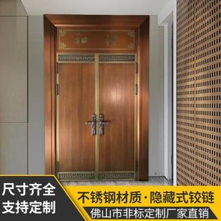 钢铜门入户大门 一门一景农村自建房别墅大门双开门铸铝门防盗门