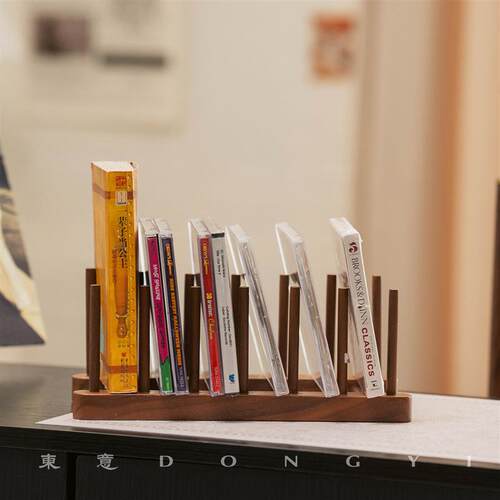 cd展示架六分格实木专辑碟片小卡收纳磁带置物架不占地轻奢高颜值