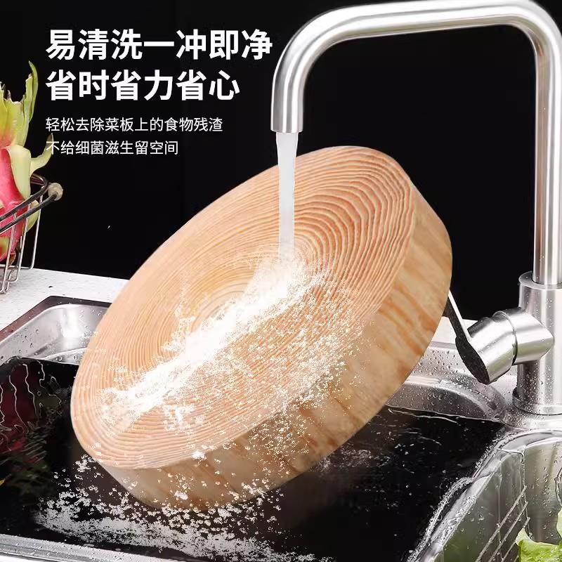 松木整木砧板圆形实木菜墩家用商用加厚菜板耐砍耐剁无胶漆切菜板