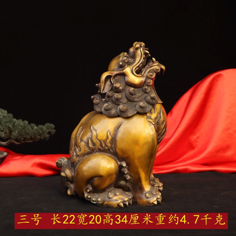 纯铜貔貅望天吼向天吼瑞兽铜器摆件聚财居家装饰品朝天铜