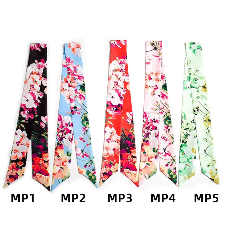 新款天竺葵细长窄小丝巾装饰绑包包手柄丝巾小丝带围巾女士领巾