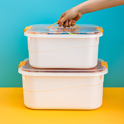 手提游泳箱儿童收纳盒透明塑料泳衣装备干湿分离游泳包玩具整理箱