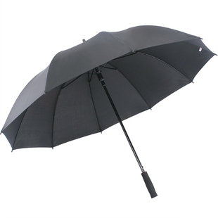 大黑伞长柄黑色复古弯钩直把加大超大男广告伞印字雨伞定制logo