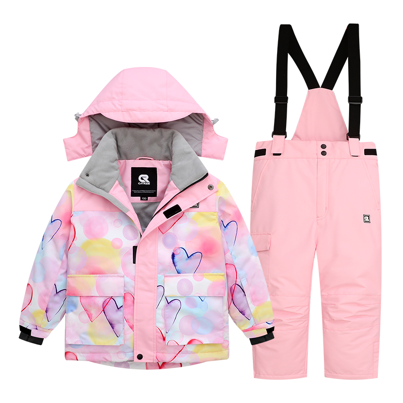 儿童滑雪服套装女童男童单板双板防水加厚保暖装备全套