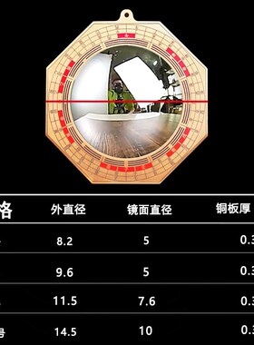 路冲挂件大门对尖角墙角壁刀电线杆化解窗户纯铜八卦凸镜反光镜子