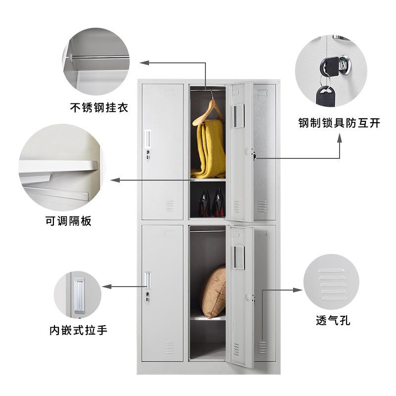 健身房储物柜车间带锁更衣XM-GYG员工衣柜铁皮柜家更用浴室钢柜制