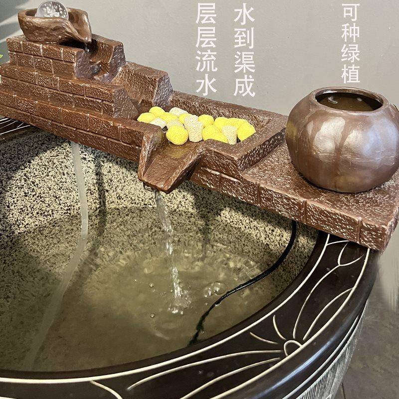 鱼缸过滤PAX器石循环水系统庭院造景池槽陶瓷水摆件过滤器水流景