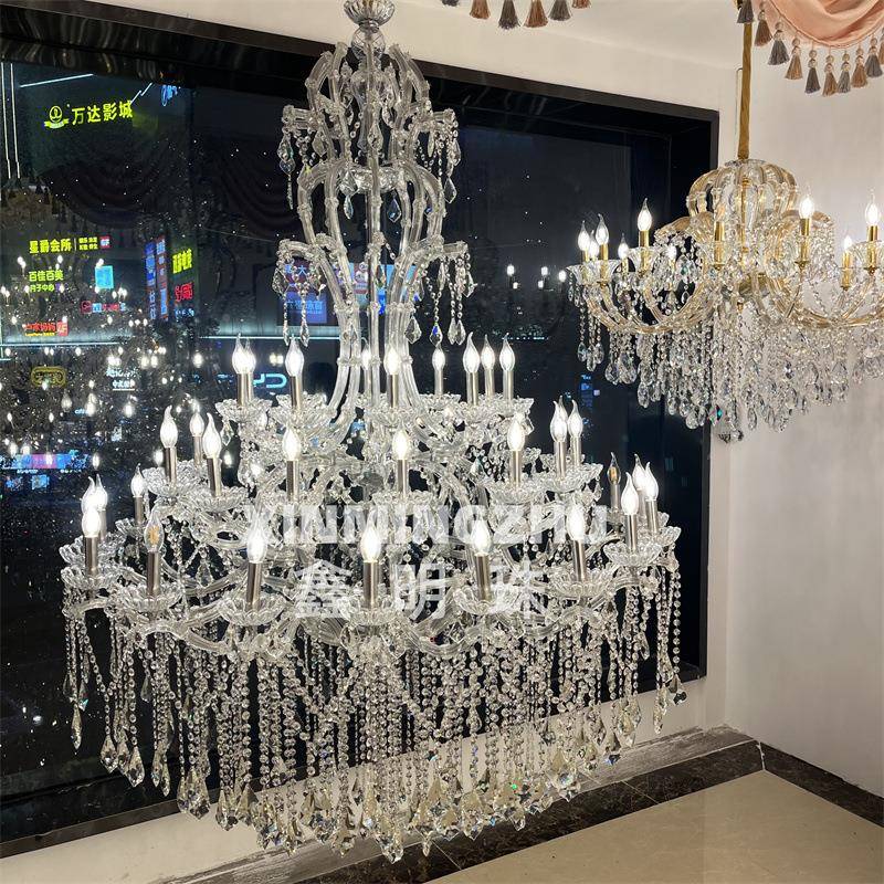 吊灯1496复式楼客厅水晶大灯欧式别墅餐厅卧室灯店酒婚庆宴会厅工