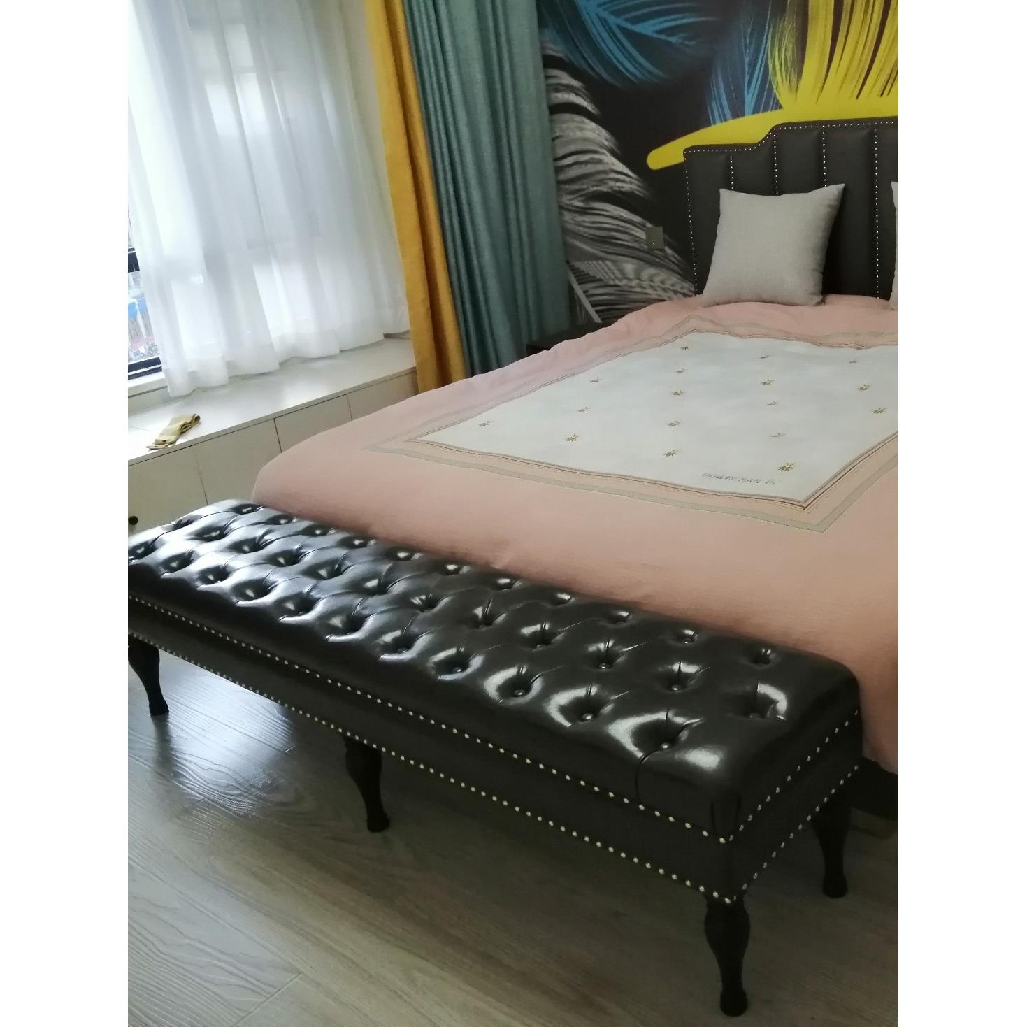 老店欧式床尾凳换鞋凳美式床榻衣帽间凳梳妆凳长条凳KTV沙发凳
