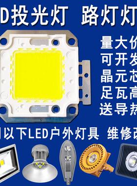 超亮30W50W100W集成LED灯珠led投光灯芯片路灯射灯光源配件30-36V