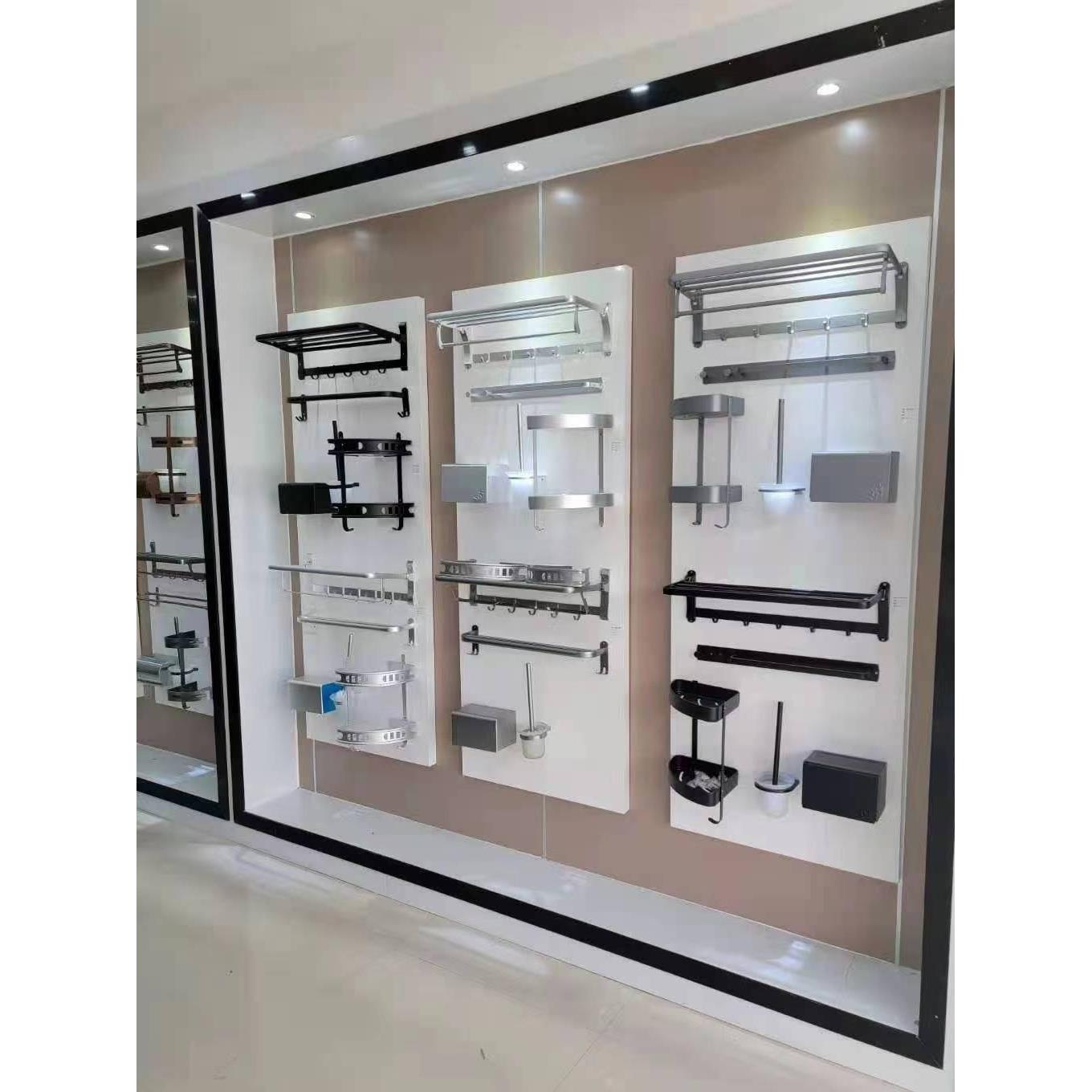 花洒展板展架淋浴喷挂板卫浴毛巾五金架直播三角架转角马桶水龙头