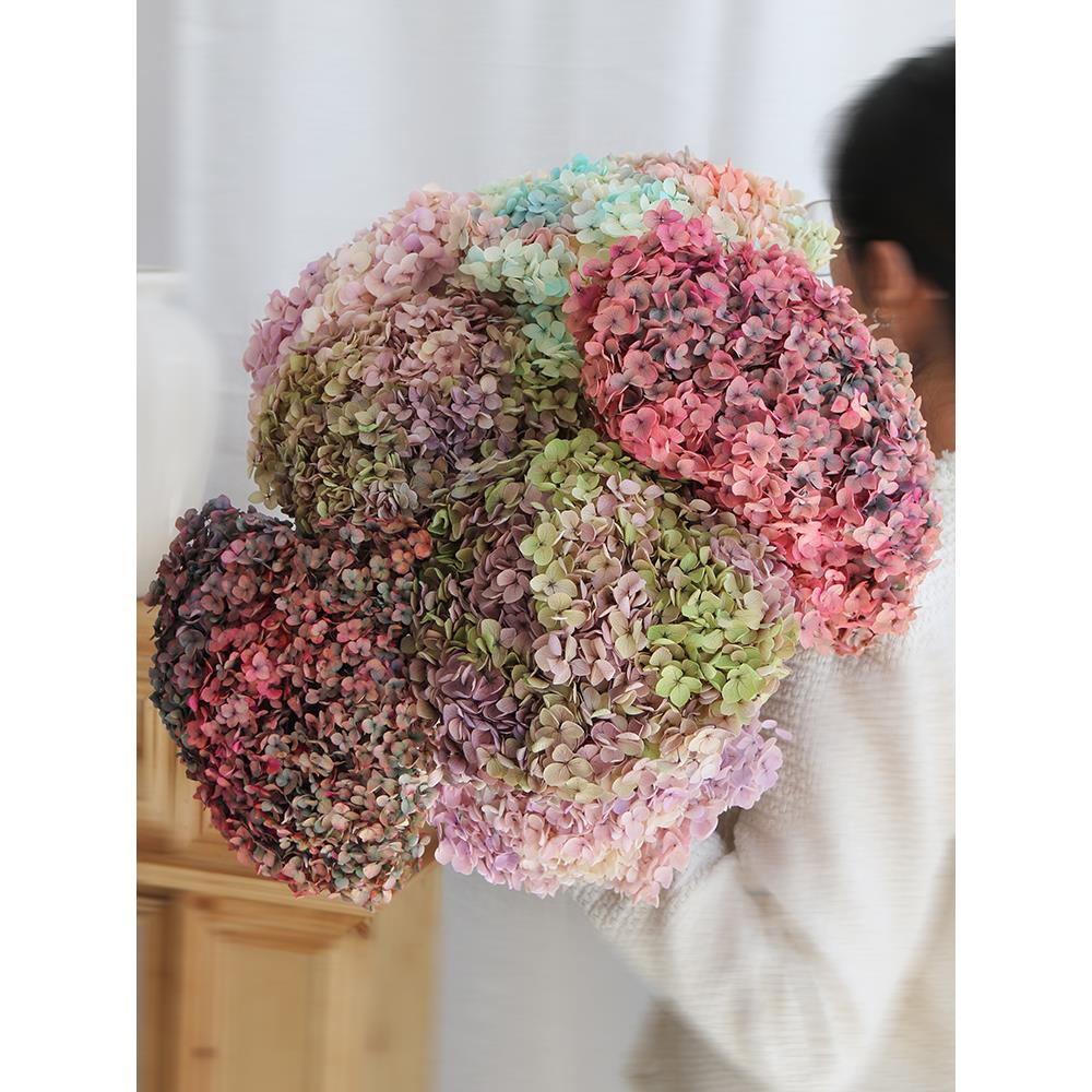 绣球永生花干花花束北欧日式家居装饰艺术品摆件客厅插花天然真花