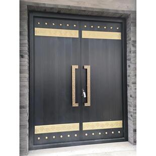 农村别墅自建房大门双开铜门铸铝进户门庭院锌合金彷古院子对开门