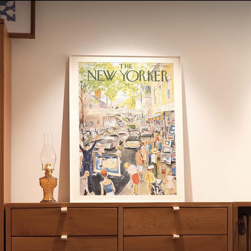 纽约客拼图框白色铝合金拼图相框定制48.9*67.6卡纸留白画 画框裱