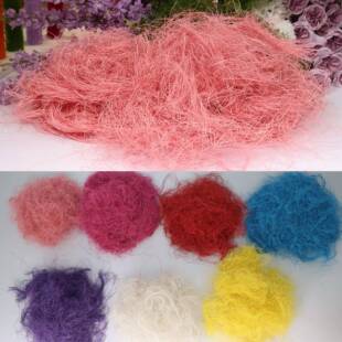 拉菲草仿真细麻丝婚庆场地节日场景布置彩色麻丝填充物