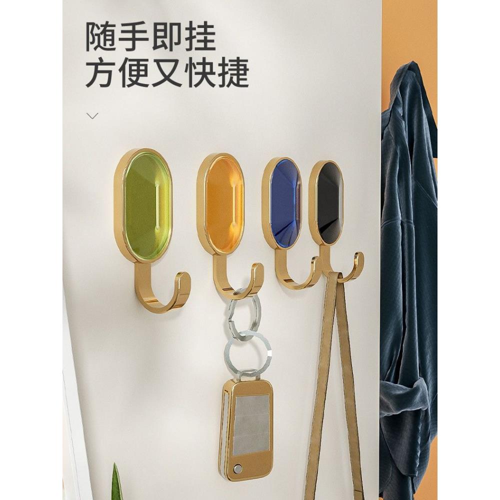 轻奢挂钩粘胶强力承重免打孔浴室卫生间粘钩墙壁门后无痕毛巾挂钩