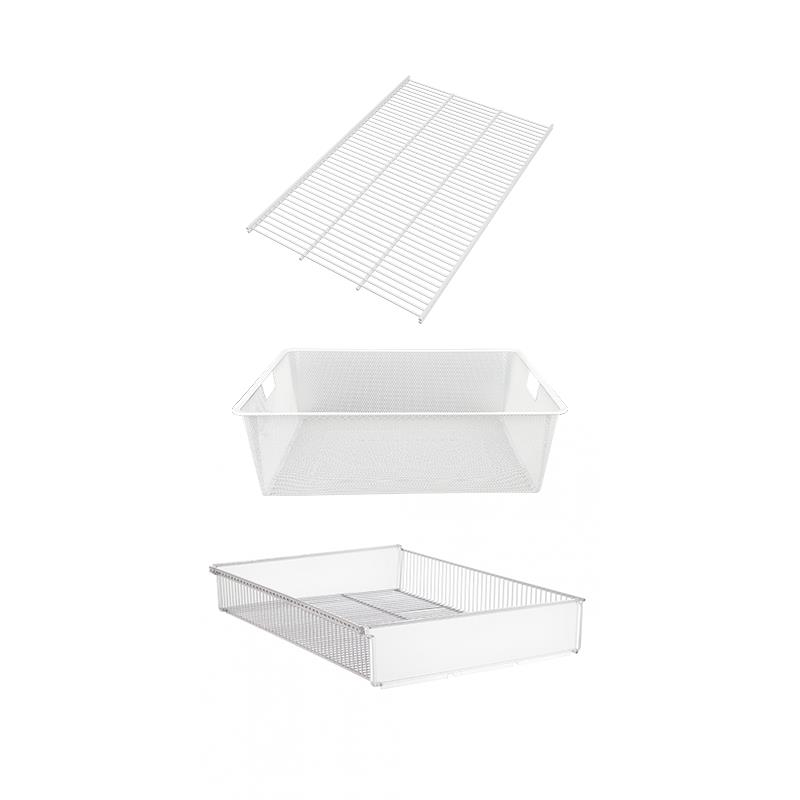 三个房间定制金属衣柜衣帽间实用组件功能配件网板拉篮裤架抽屉