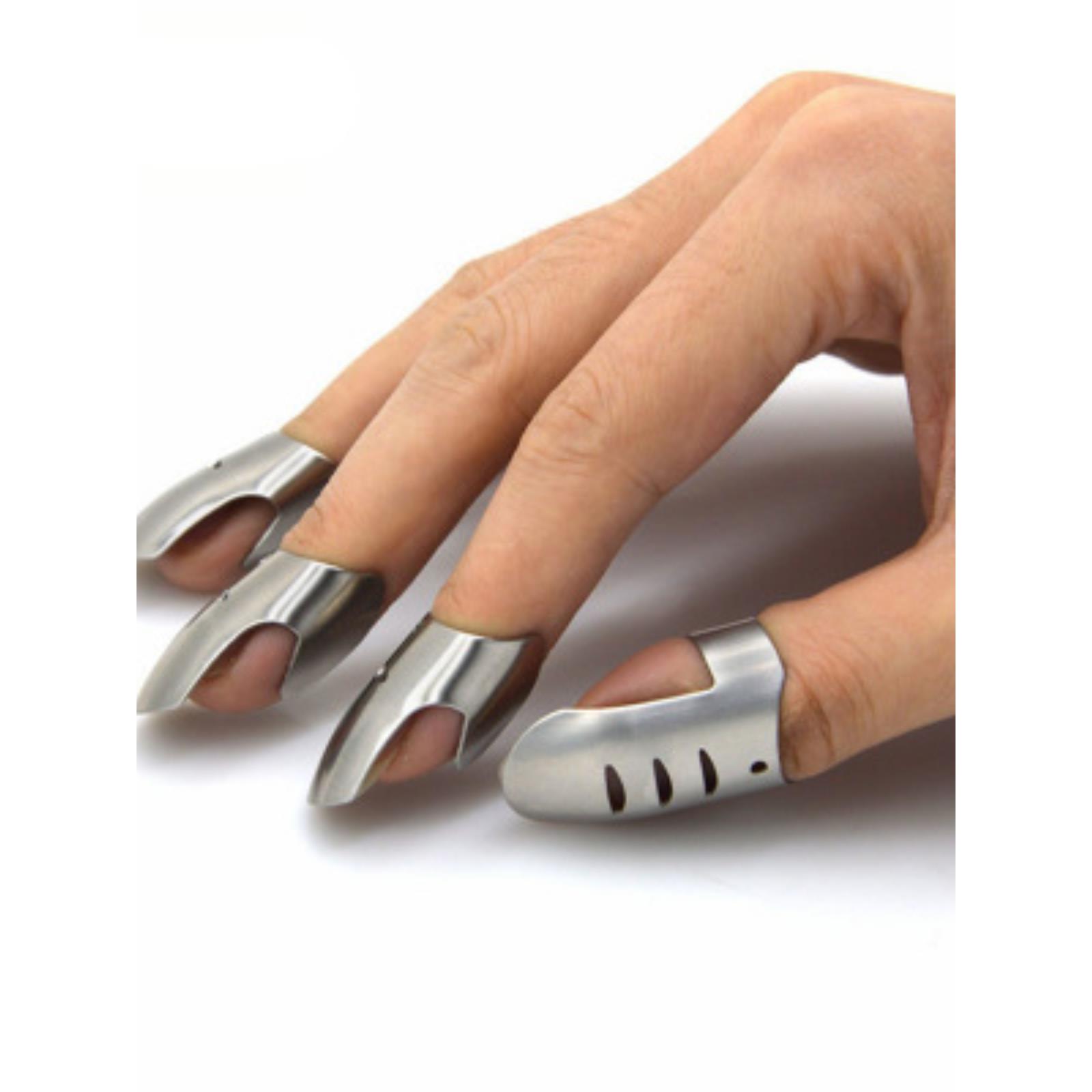 不锈钢厨房新款切菜套保护手指卫士防切手器护指工具1个大拇指3小