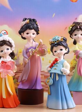 国潮风盛世芳华创意家居卧室玄关客厅装饰树脂摆件工艺品饰品新品