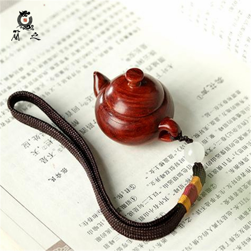 把把壶手把件 印度小叶紫t檀木雕茶壶手玩件文玩把玩物件男士随身