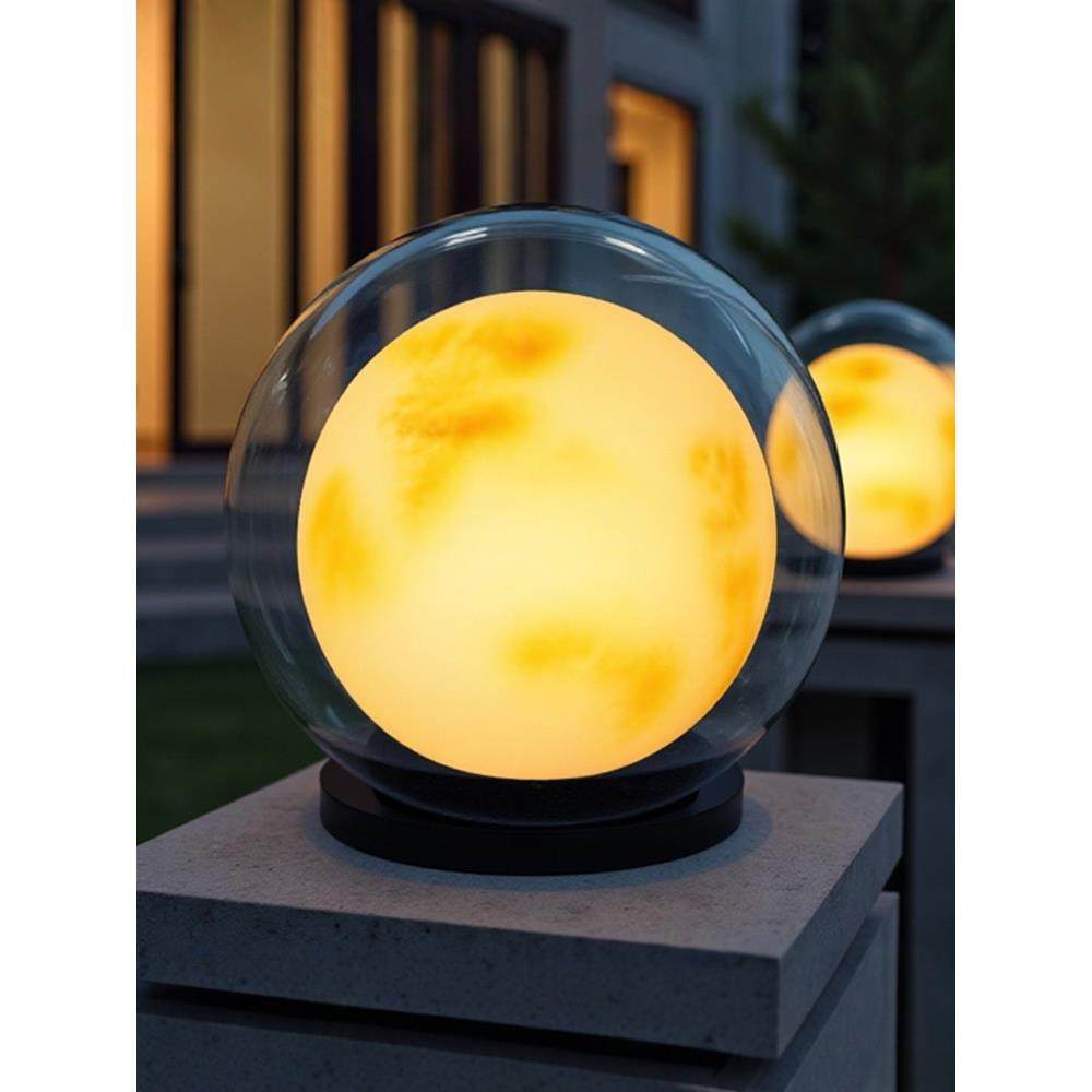 太阳能庭院灯柱头灯户外圆球月亮柱灯花园围墙柱子门柱墙头灯防水,家装灯饰光源,柱头灯,淘宝优惠券,粉丝福利购,淘宝优惠卷