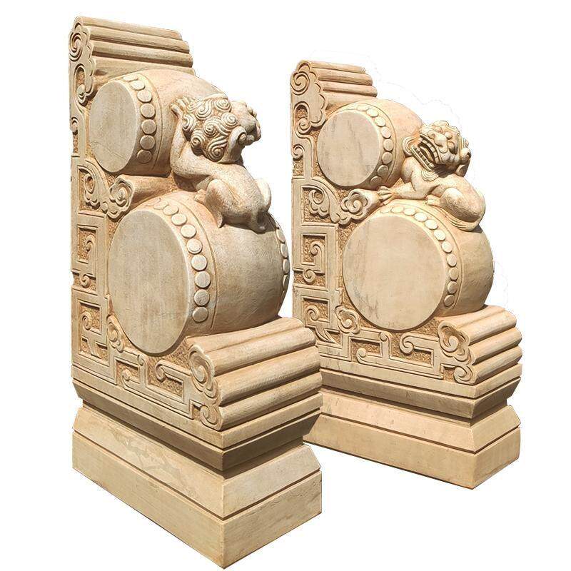 石雕门墩抱鼓石汉白玉门墩石鼓门墩彷古一对青石镇宅狮子门口摆件