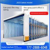 大型轨道式 电动折叠无尘喷漆房移动式 伸缩喷漆房工业晾干房伸缩房