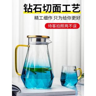 家用客厅大容量玻璃杯家庭待客茶具 70YF玻璃水杯防摔耐热杯子套装