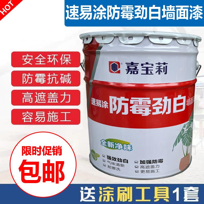 嘉宝莉速易涂漆防霉劲白墙面漆家用净味内墙漆环保水性涂料乳胶漆