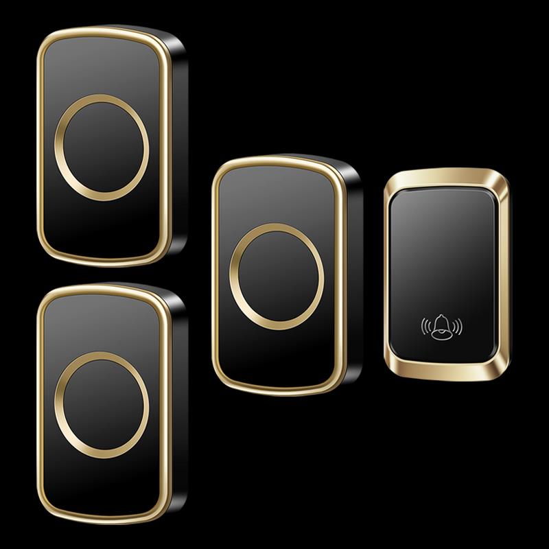 智选防水家用超远距离可自发电无线门铃开关一拖三老人呼叫器