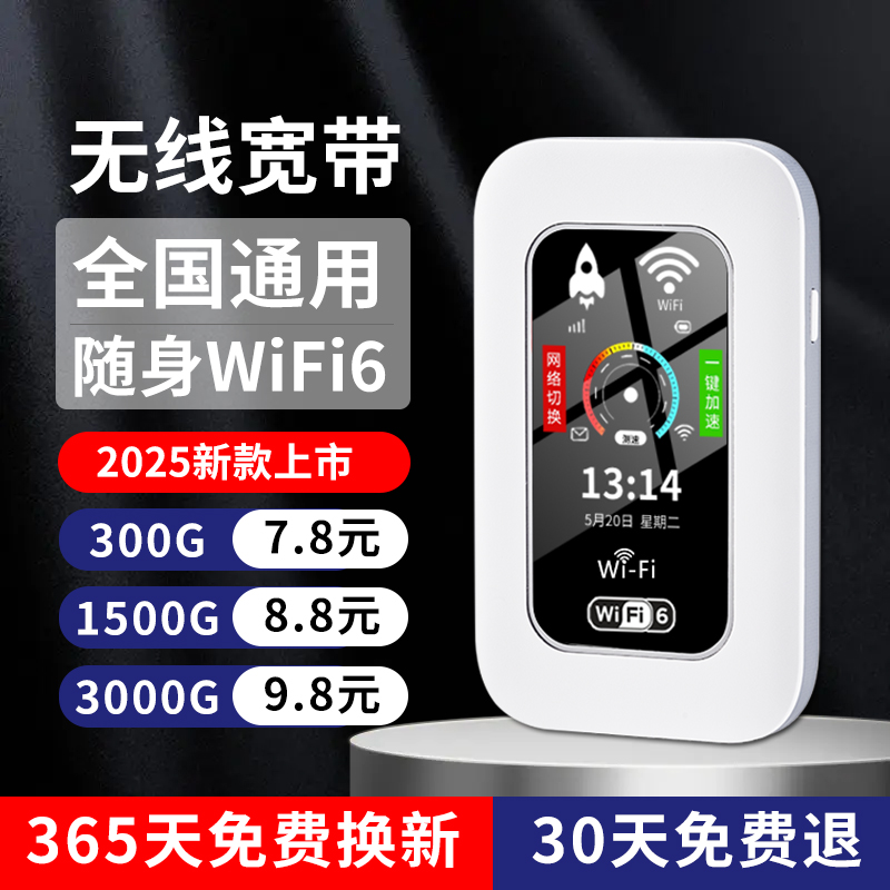 帝休2025新款4g随身wifi6移动无线网络流量全国通用家用户外便携式高速宽带上网卡车Wi-Fi路由器
