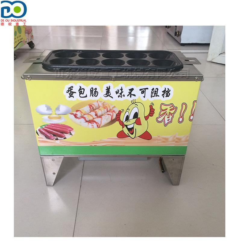 多管烧烤蛋卷机 路边摊小吃鸡蛋包肠设备 串烧蛋卷香肠机