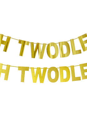 速卖通闪粉oh twodles 二周岁镜面拉花派对装饰生日场景布置