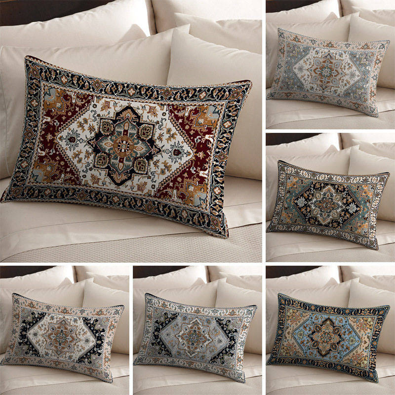 跨境民族风复古几何抱枕套腰垫公室久坐沙发靠枕套卧室床头靠枕,居家布艺,靠垫/抱枕,淘宝优惠券,粉丝福利购,淘宝优惠卷