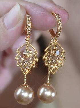 2026漂亮紫色香槟色耳饰新款爆款轻奢独特高级感耳钉耳环耳坠耳扣